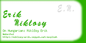 erik miklosy business card