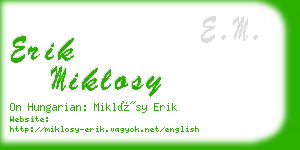 erik miklosy business card